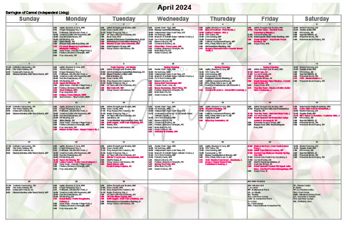View April's activities calendar